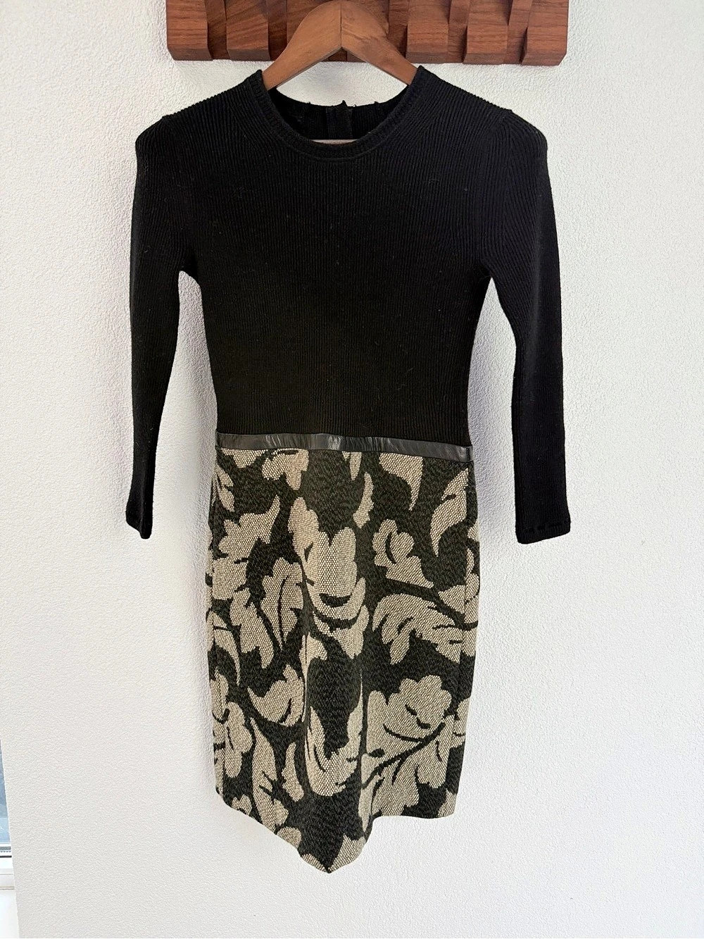 Burberry Floral Mini Dress in Black & Beige Like New